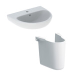 Półpostument Selnova B27.5 cm, H32.5 cm, T28.5 cm Umywalka Selnova B55 cm, H18 cm, T44 cm, z przelewem, z otworem na baterię